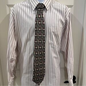 Caumont Vintage Aztec Silk Tie Extra Long Lenght